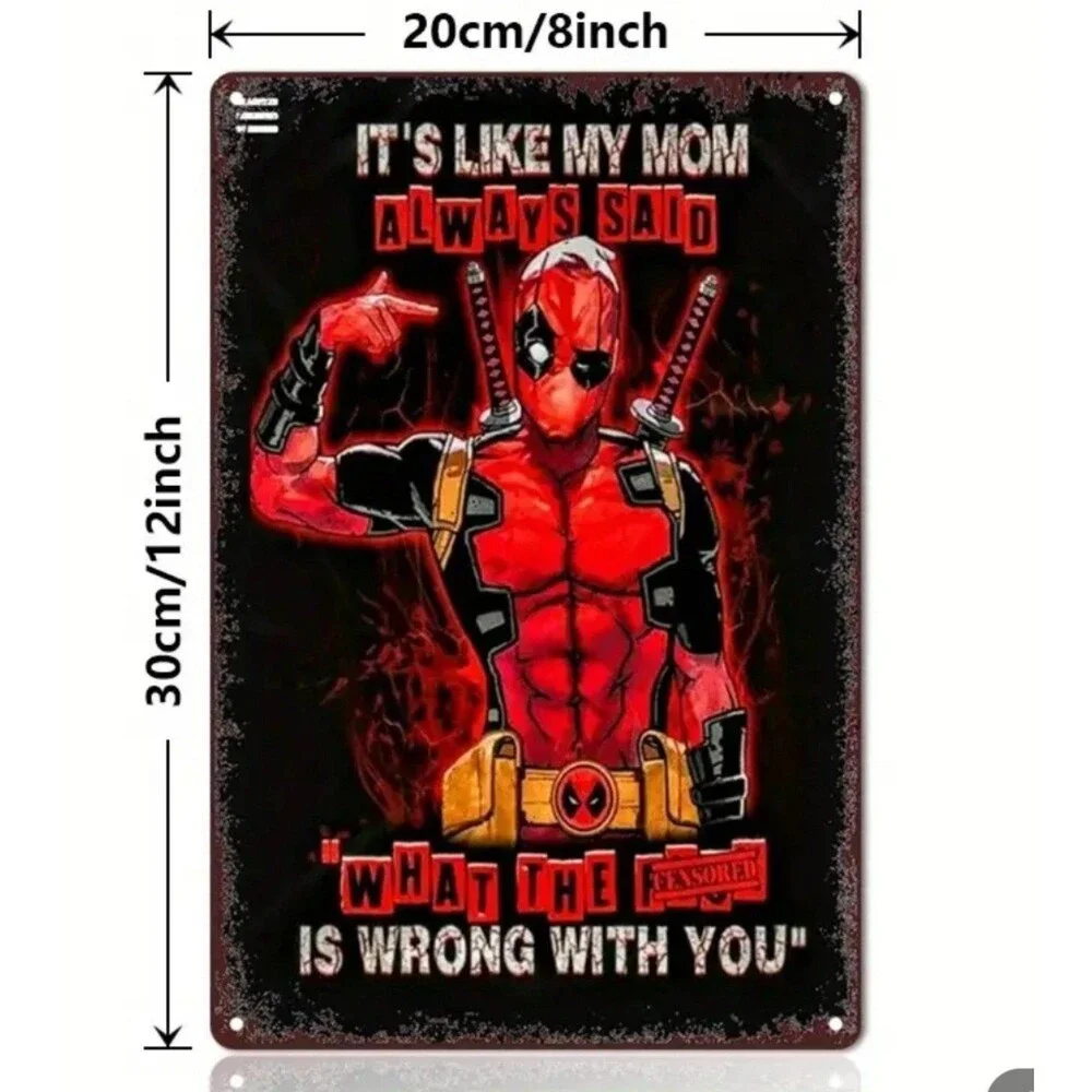 Marvel comics Deadpool‎ metal wall decor -boys room gift
